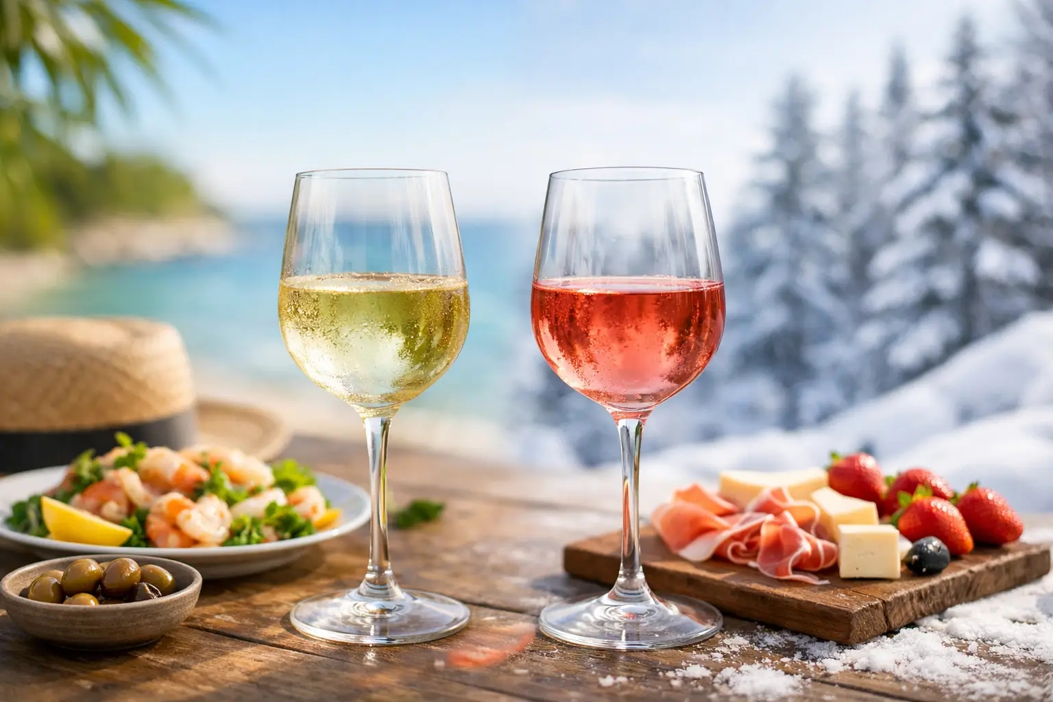 White or rosé wine, depending on the season and the meal?cache